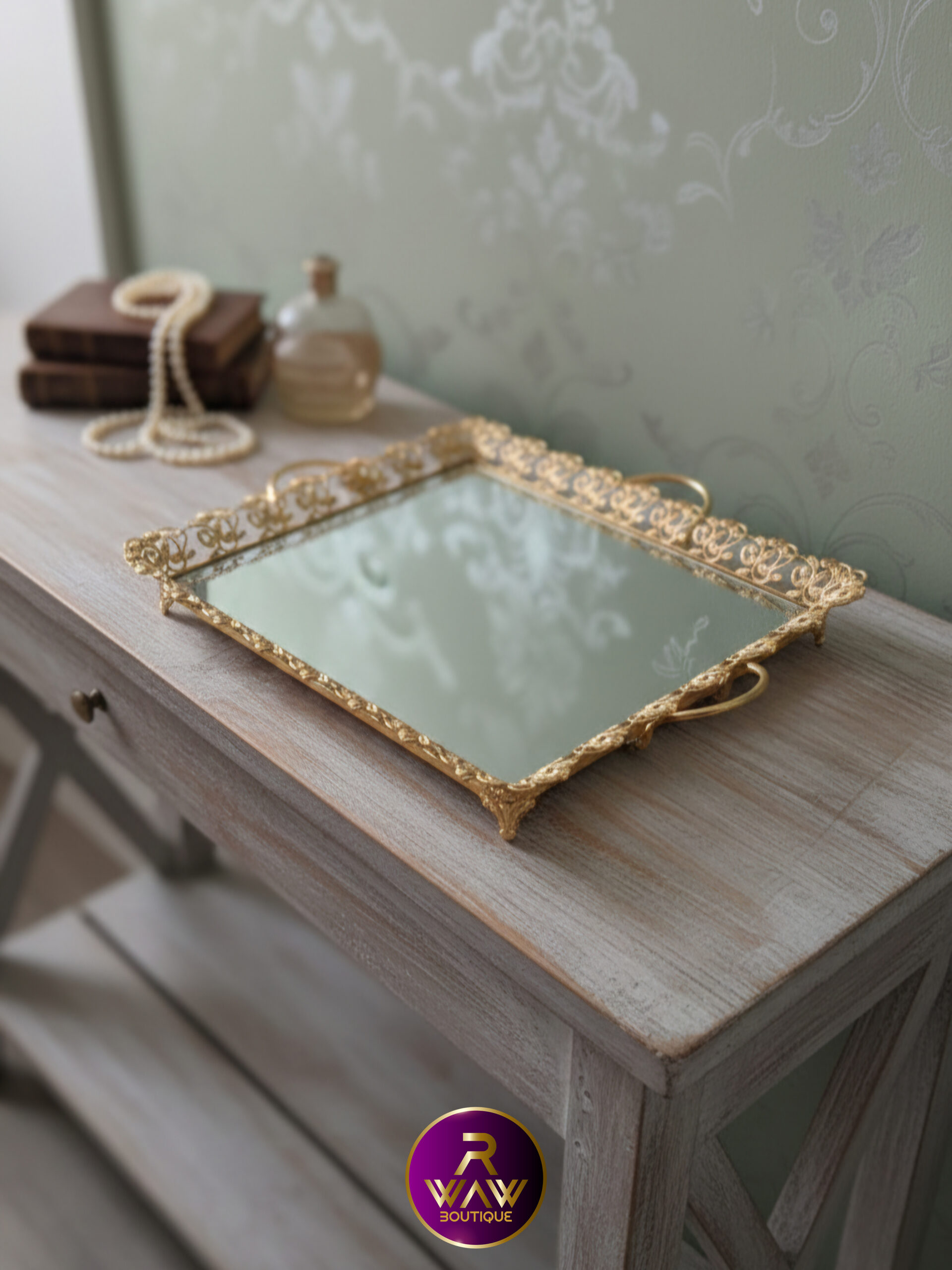 Luxury Mirrored Rectangular Tray