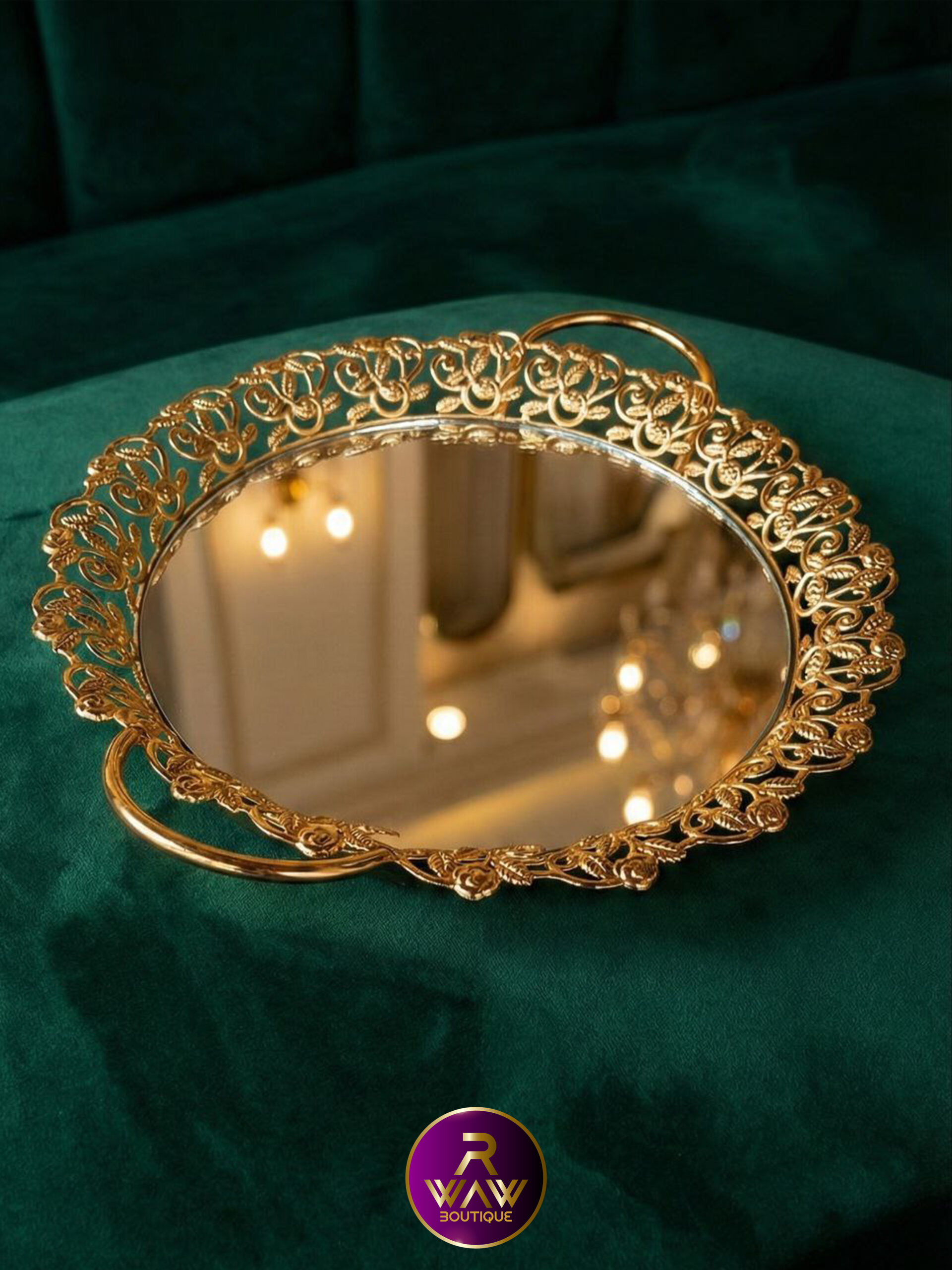 Luxury Round Mirrored Tray