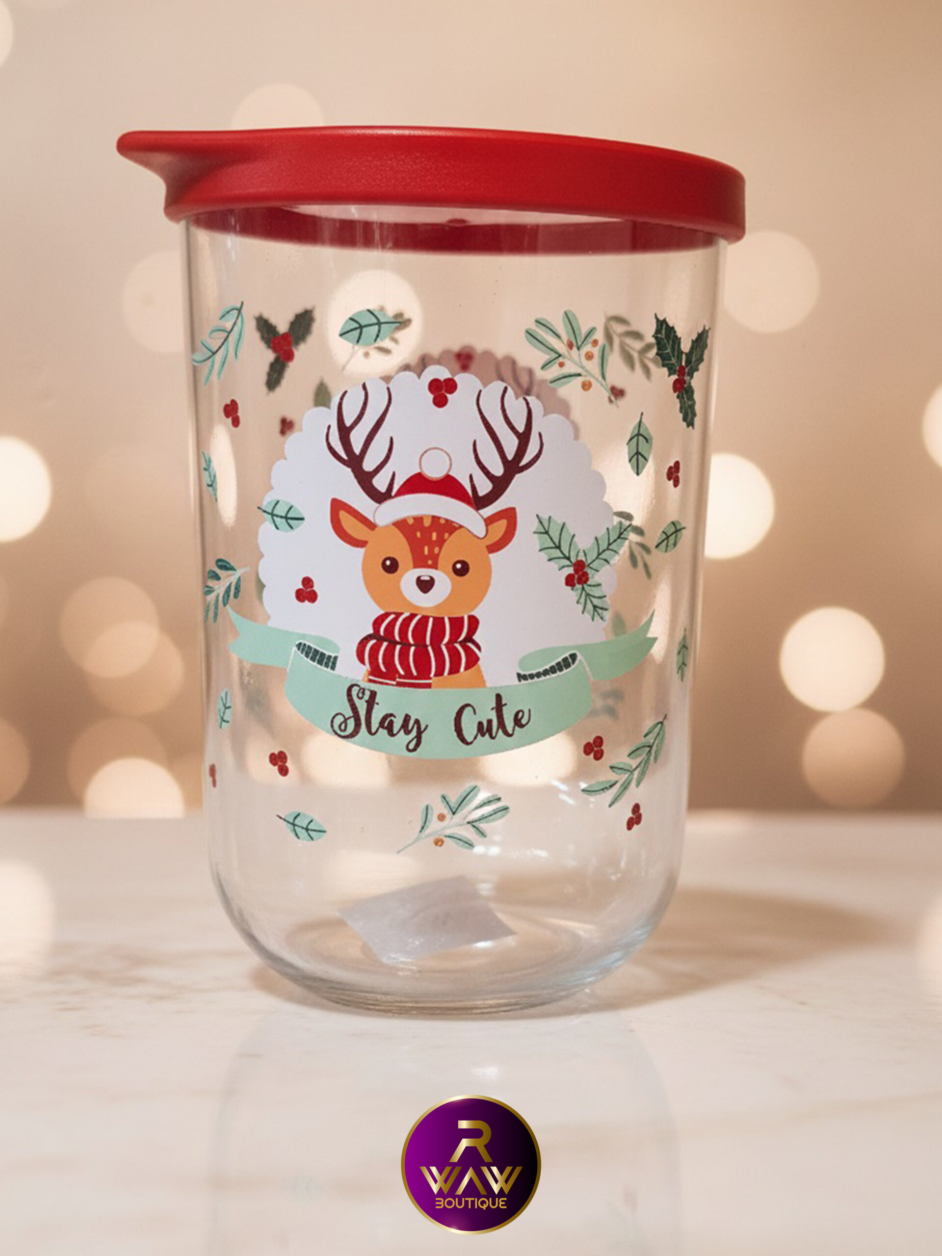 Christmas Decorative Glass Storage Jar - Image 2