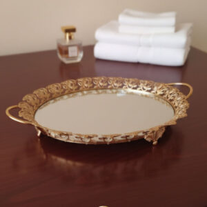 Luxury Round Mirrored Tray